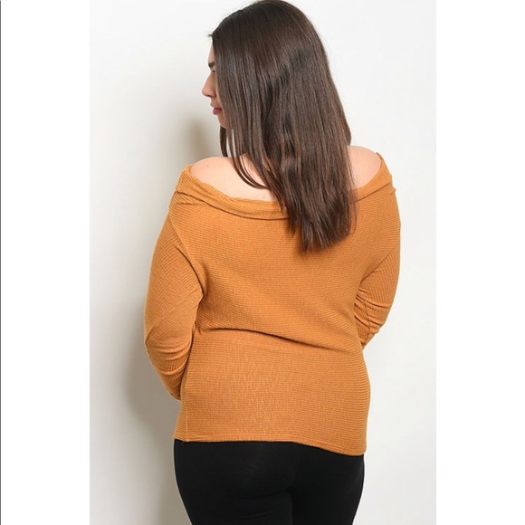 Off The Shoulder Ribbed Top - Picture 2 of 3